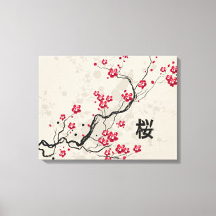 Orientalische Art Sakura Cherry Blossom Art Leinwanddruck