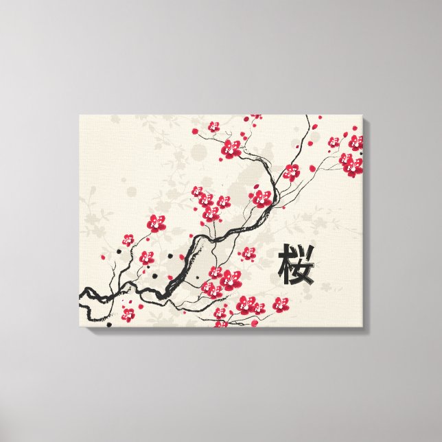 Orientalische Art Sakura Cherry Blossom Art Leinwanddruck (Vorderseite)