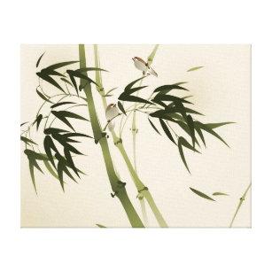 Orientalische Artmalerei, Bambusniederlassungen Leinwanddruck