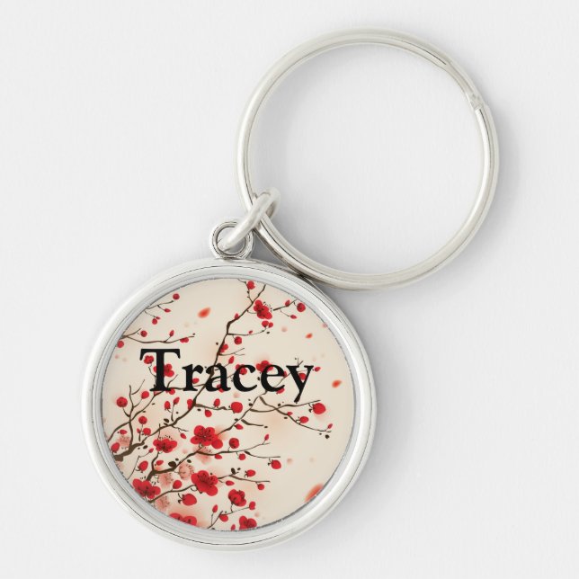 Orientalische Artmalerei, Pflaumenblüte im Schlüsselanhänger (Vorne)