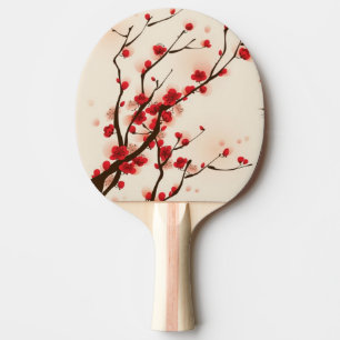 Orientalische Artmalerei, Pflaumenblüte im Tischtennis Schläger
