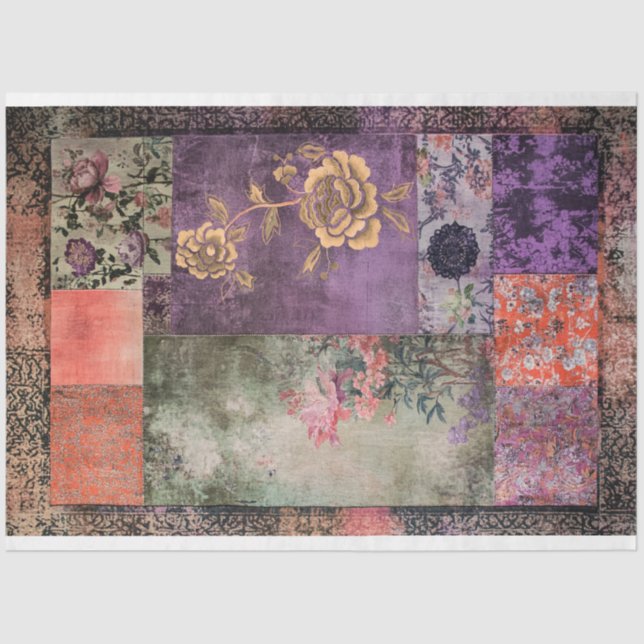 Orientalische Ästhetik Chinoiserie Patchwork Muste Seidenpapier (Vorderseite)