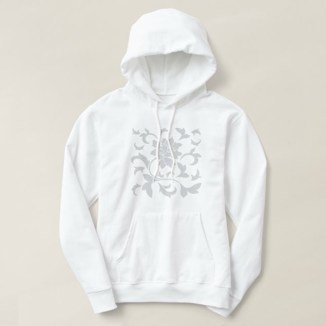 Orientalische Blume Grau Hoodie (Design vorne)