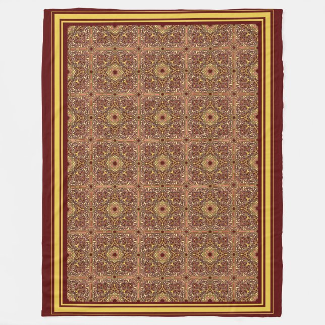 Orientalische Blumendekoration Fleecedecke (Vorderseite)