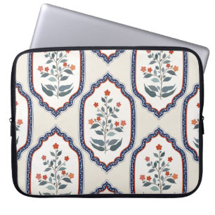 Orientalische Blumenzweige: Kalamkari Indien. Laptopschutzhülle