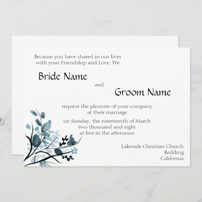 Orientalische Blüte Einladungs-Tem Einladung (Vorne/Hinten)