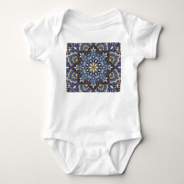 Orientalische Blüte: Vintager Teppich Baby Strampler (Vorderseite)