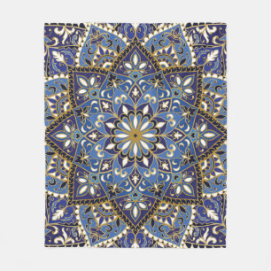Orientalische Blüte: Vintager Teppich Fleecedecke