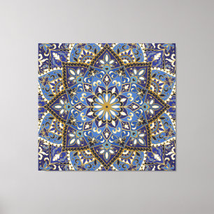 Orientalische Blüte: Vintager Teppich Leinwanddruck