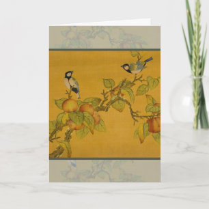 Orientalische chinesische Vögel und Früchte Karte