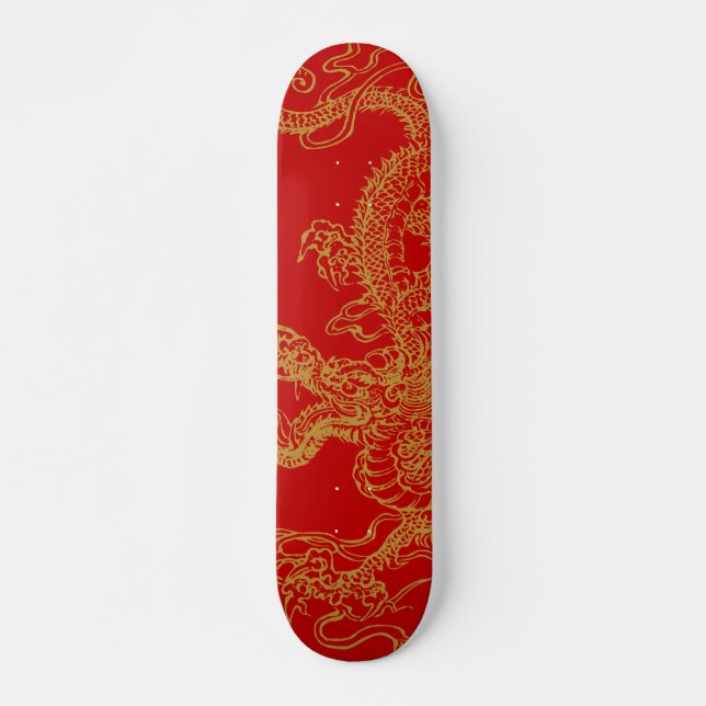 Orientalische Drachendarstellung Skateboard (Vorne)