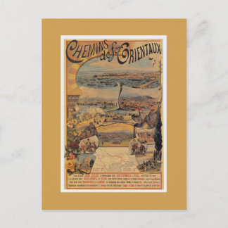 Orientalische Eisenbahnen nach Konstantinopel in d Postkarte