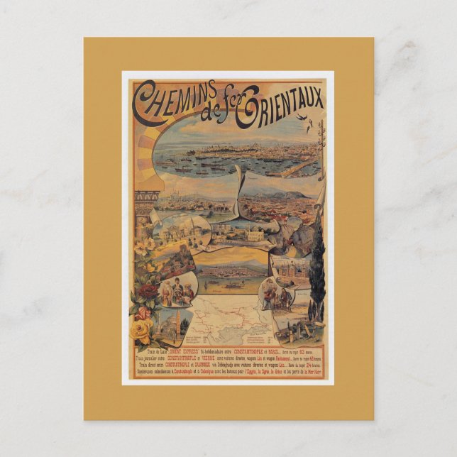 Orientalische Eisenbahnen nach Konstantinopel in d Postkarte (Vorderseite)