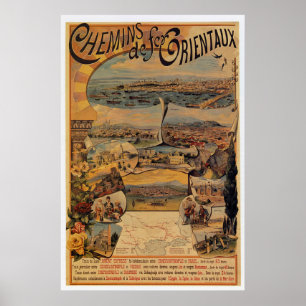 Orientalische Eisenbahnen nach Konstantinopel Poster