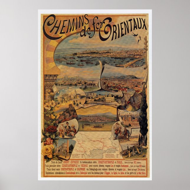 Orientalische Eisenbahnen nach Konstantinopel Poster (Vorne)