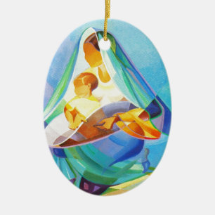 Orientalische Geburt Christisszene, Mary, Jesus Keramikornament