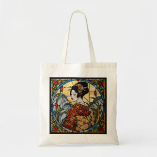Orientalische Geisha-Buntglas   Tragetasche