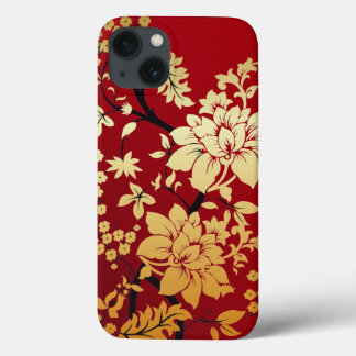 Orientalische Golden Blume auf Rot Case-Mate iPhone Hülle