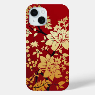 Orientalische Golden Blume auf Rot Case-Mate iPhone Hülle