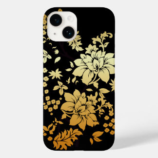 Orientalische Goldene Blume auf schwarz Case-Mate iPhone Hülle