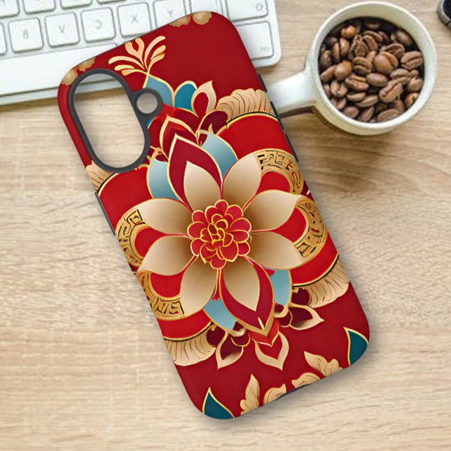 Orientalische Goldene Blume Chinesisch Neues Jahr Case-Mate iPhone Hülle (Von Creator hochgeladen)