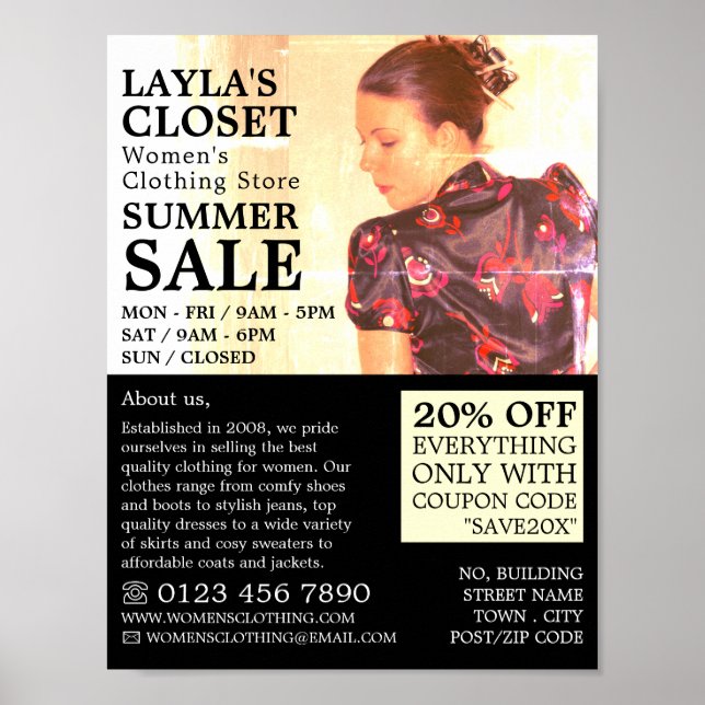 Orientalische Kleidung, Bekleidungsartikelwerbung  Poster (Vorne)