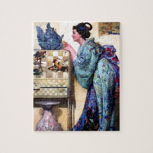 Orientalische Kunst-Frau Paintng Puzzle (Vertikal)