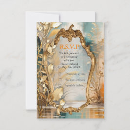 Orientalische Kunstszenen Asiens RSVP Karte