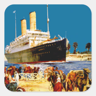 Orientalische Linie nach Australien Quadratischer Aufkleber