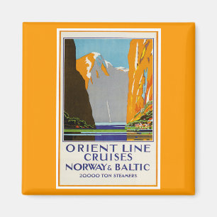 Orientalische Linienflüge Norwegen und Ostsee Vint Magnet