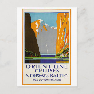 Orientalische Linienflüge Norwegen und Ostsee Vint Postkarte