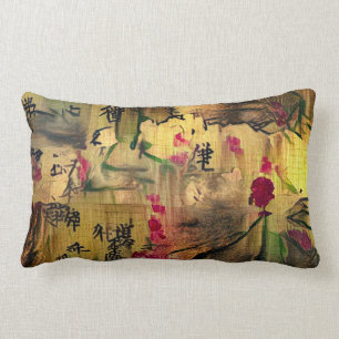Orientalische Malerei. Japanischer Stil Lendenkissen
