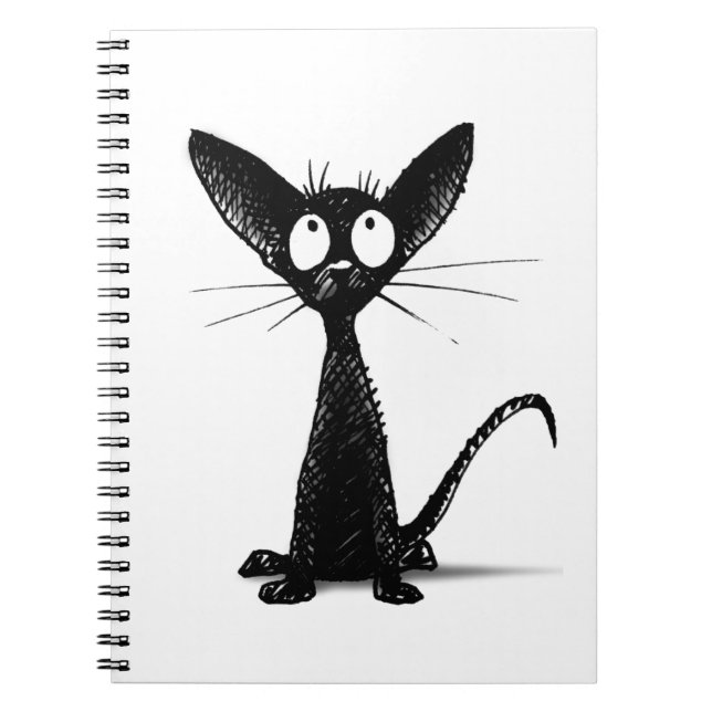 Orientalische schwarze Katze Notizblock (Vorderseite)