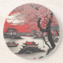 Orientalische Tinte Zeichnend chinesische Landscha