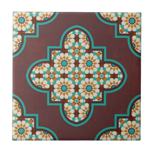 orientalische Vintage-Orangen-Blumenmuster-Fliesen Fliese