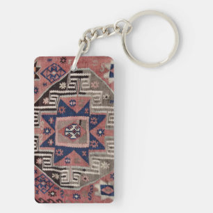 Orientalischer Antiker Roter Kilim-Teppich Schlüsselanhänger