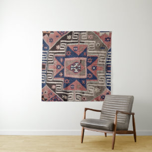 Orientalischer Antiker Roter Kilim-Teppich Wandteppich