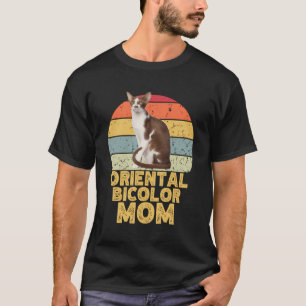 Orientalischer Bicolor Katze Mama Retro Vintag Fun T-Shirt