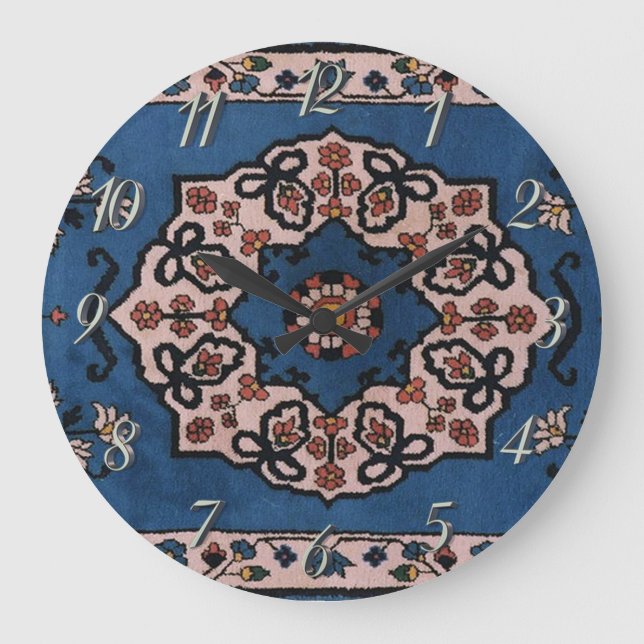 Orientalischer blauer persischer türkischer große wanduhr (Vorderseite)