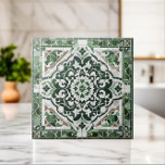 Orientalischer Blumenmosaik Fliese<br><div class="desc">Orientalische Blumenmosaike - Grüntöne</div>