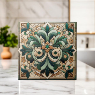 Orientalischer Blumenmosaik Fliese