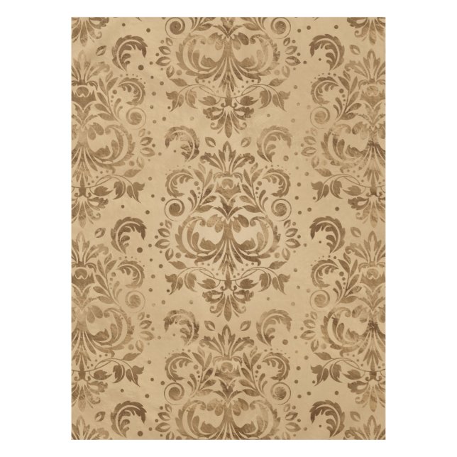 Orientalischer Damast Pattern Pastellgold Tischdecke (Vorderseite)