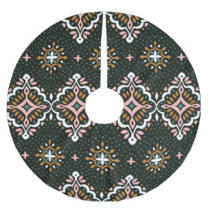 Orientalischer Damast: Talavera Vintage-Eleganz Polyester Weihnachtsbaumdecke