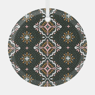 Orientalischer Damast: Vintage-Talavera-Mosaik. Ornament Aus Glas