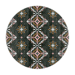 Orientalischer Damast: Vintage-Talavera-Mosaik. Schneidebrett