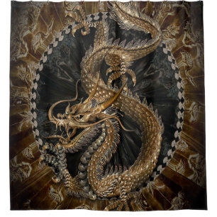 Orientalischer Drache Duschvorhang