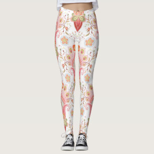 Orientalischer Flair: Damast-Pfau-Paisley Leggings
