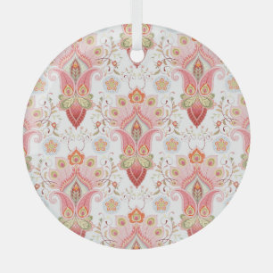 Orientalischer Flair: Damast-Pfau-Paisley Ornament Aus Glas
