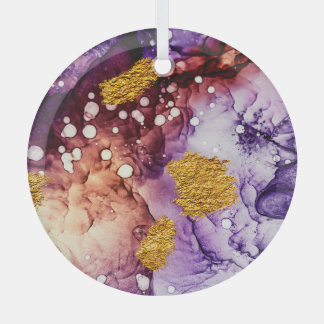 Orientalischer Goldener Wirbel Abstrakte Malerei Ornament Aus Glas