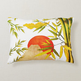 Orientalischer japanischer Aufstieg mit Bambus Dekokissen